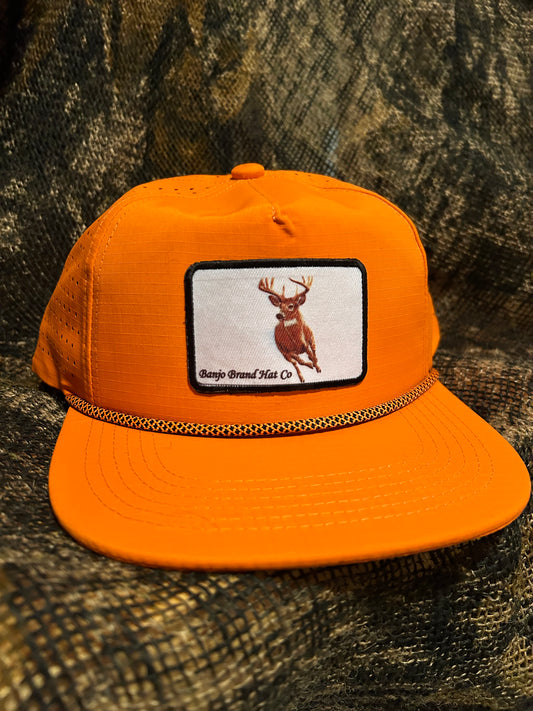 Whitetail buck BBHC blaze Orange performance SnapBack hat