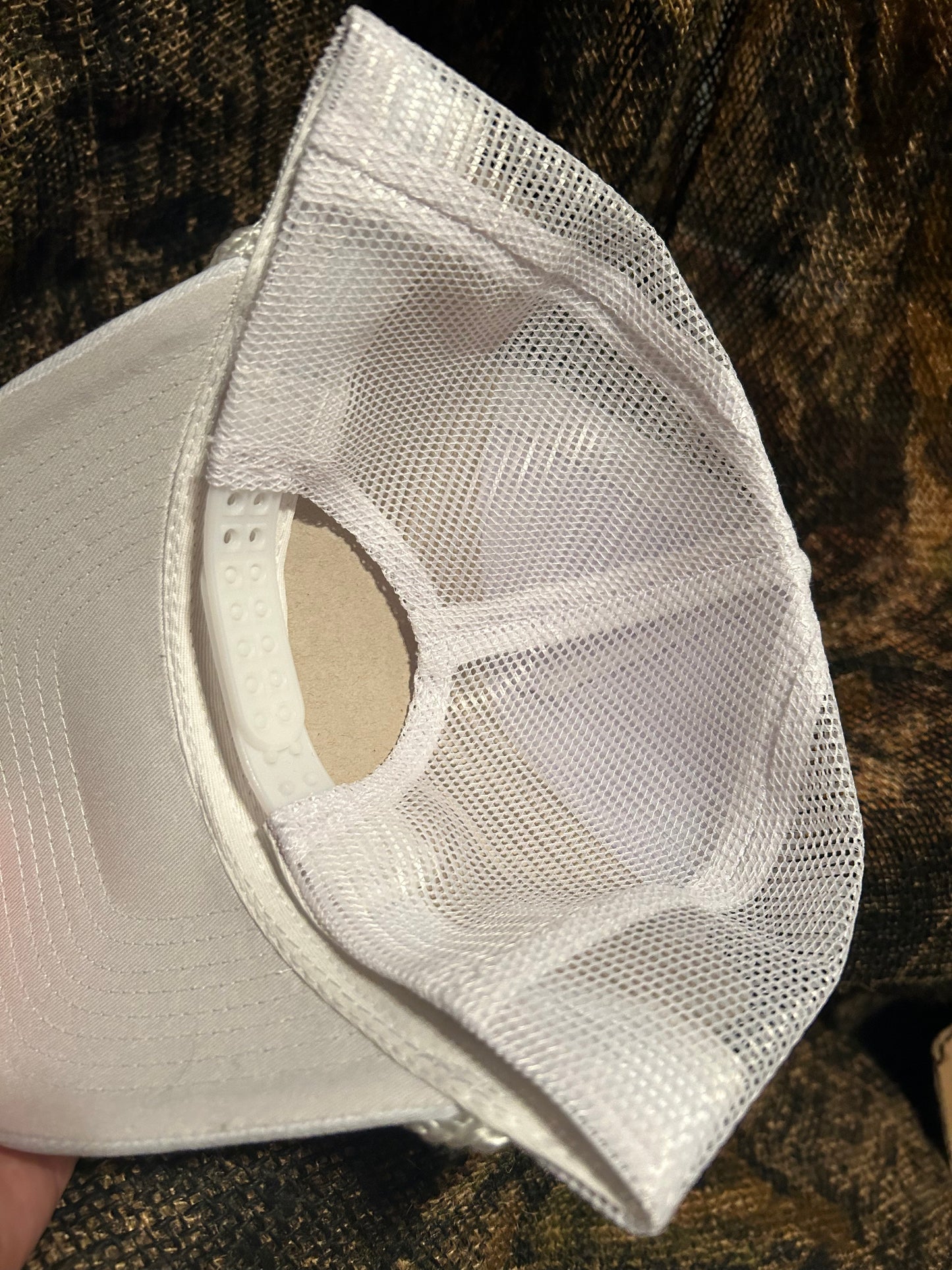 Banjo Brand Cowpoke Patch on off white rope brim snapback hat