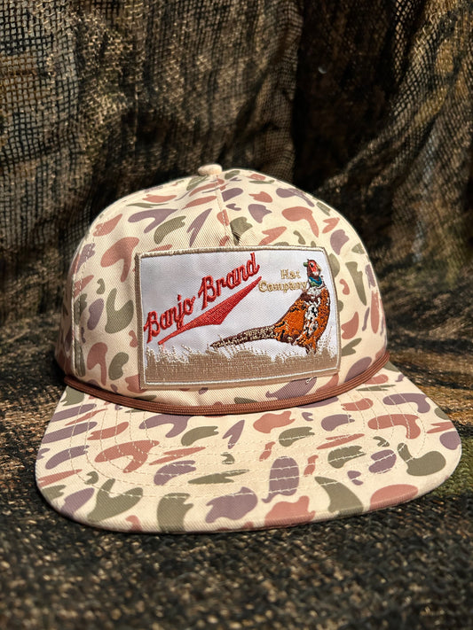 Banjo Brand wheat Camo ropebrim SnapBack