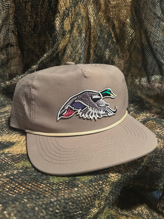 Mallard duck painted bill Rope brim SnapBack Hat