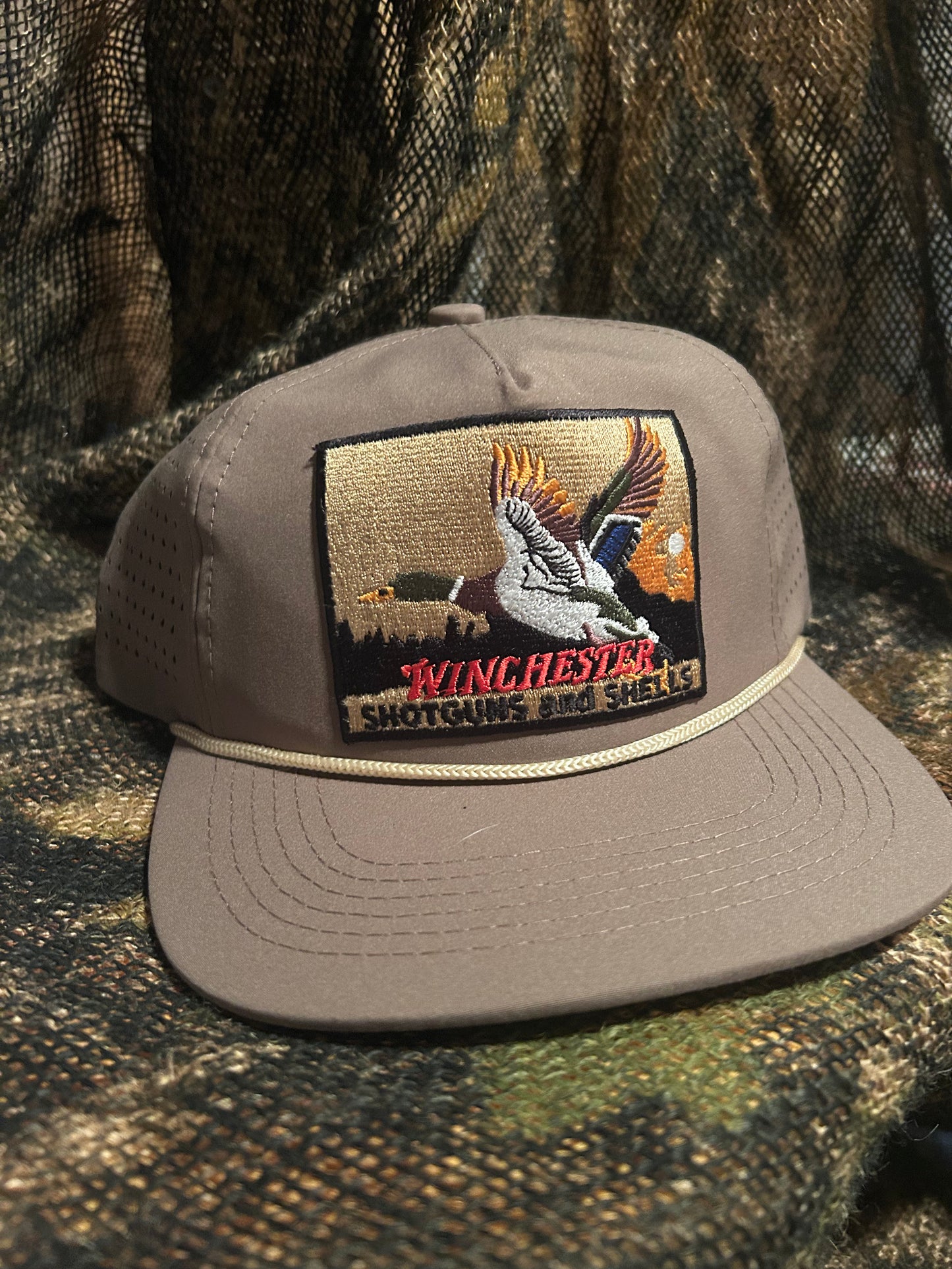 Winchester Mallard duck painted bill Rope brim SnapBack Hat