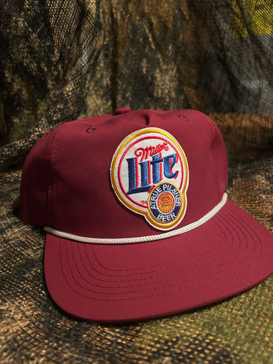 Miller lite Maroon SnapBack hat