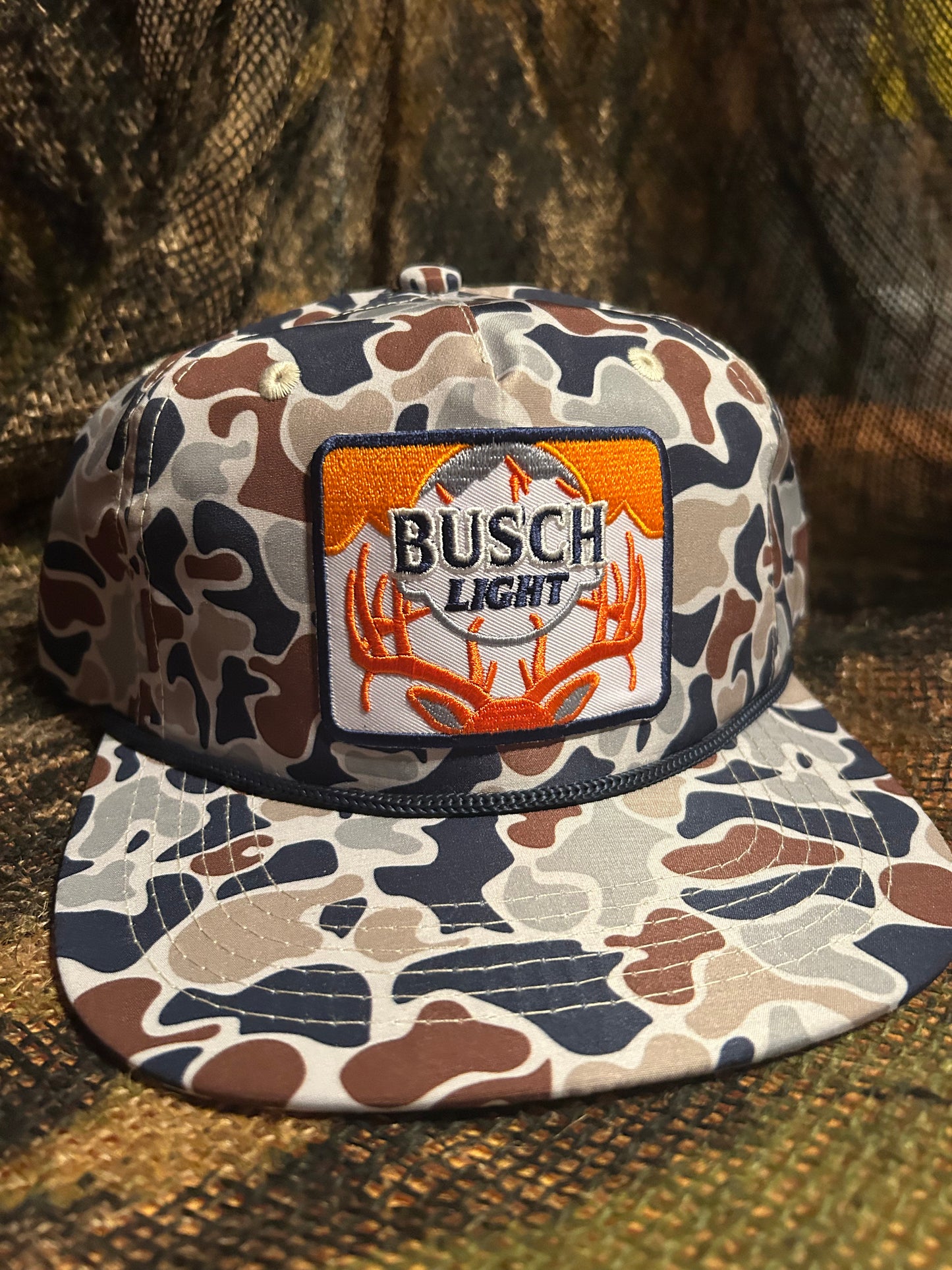 Busch Light retro hunting blue camo SnapBack hat