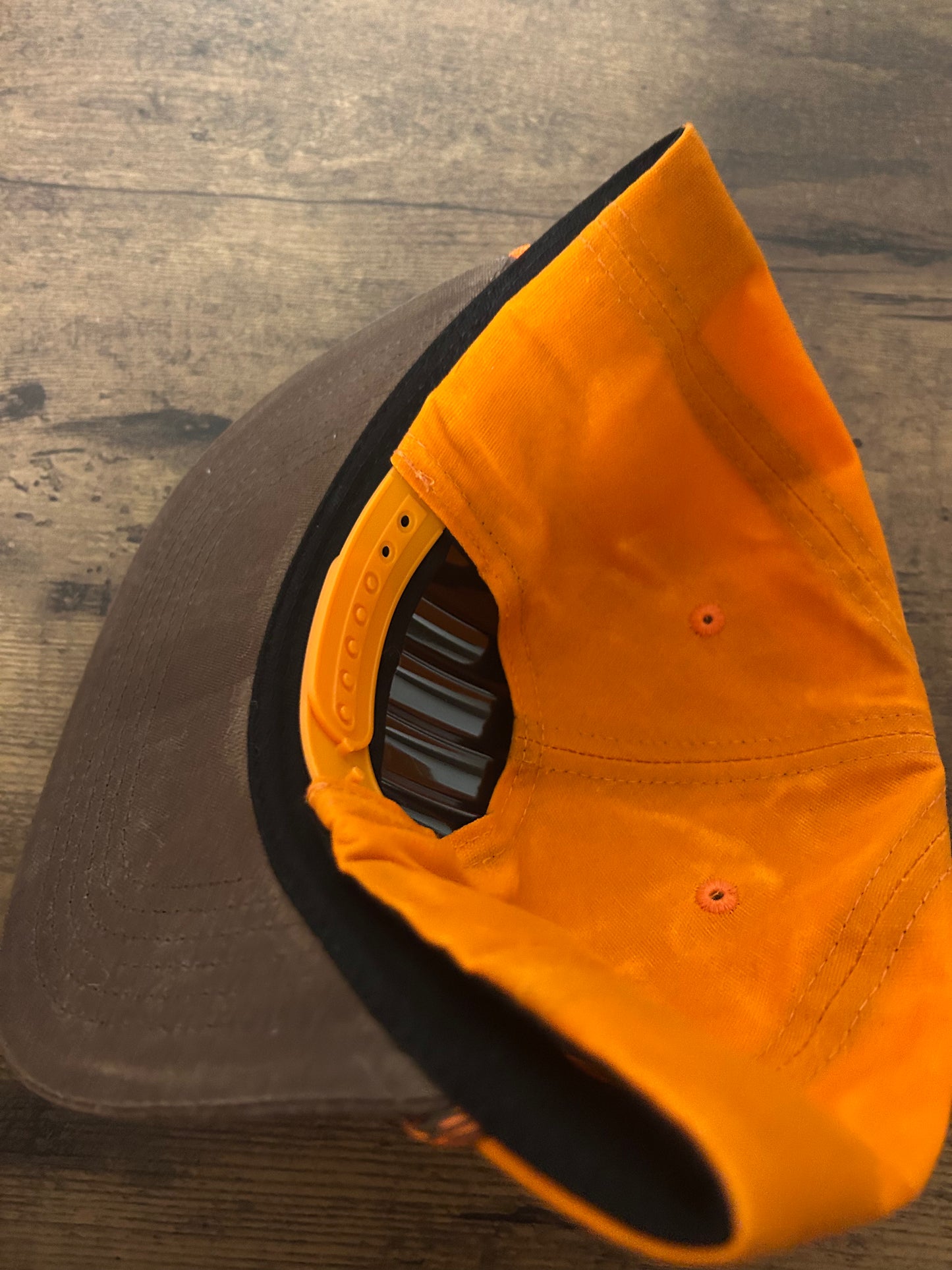 Whitetail buck BBHC blaze Orange waxed SnapBack hat