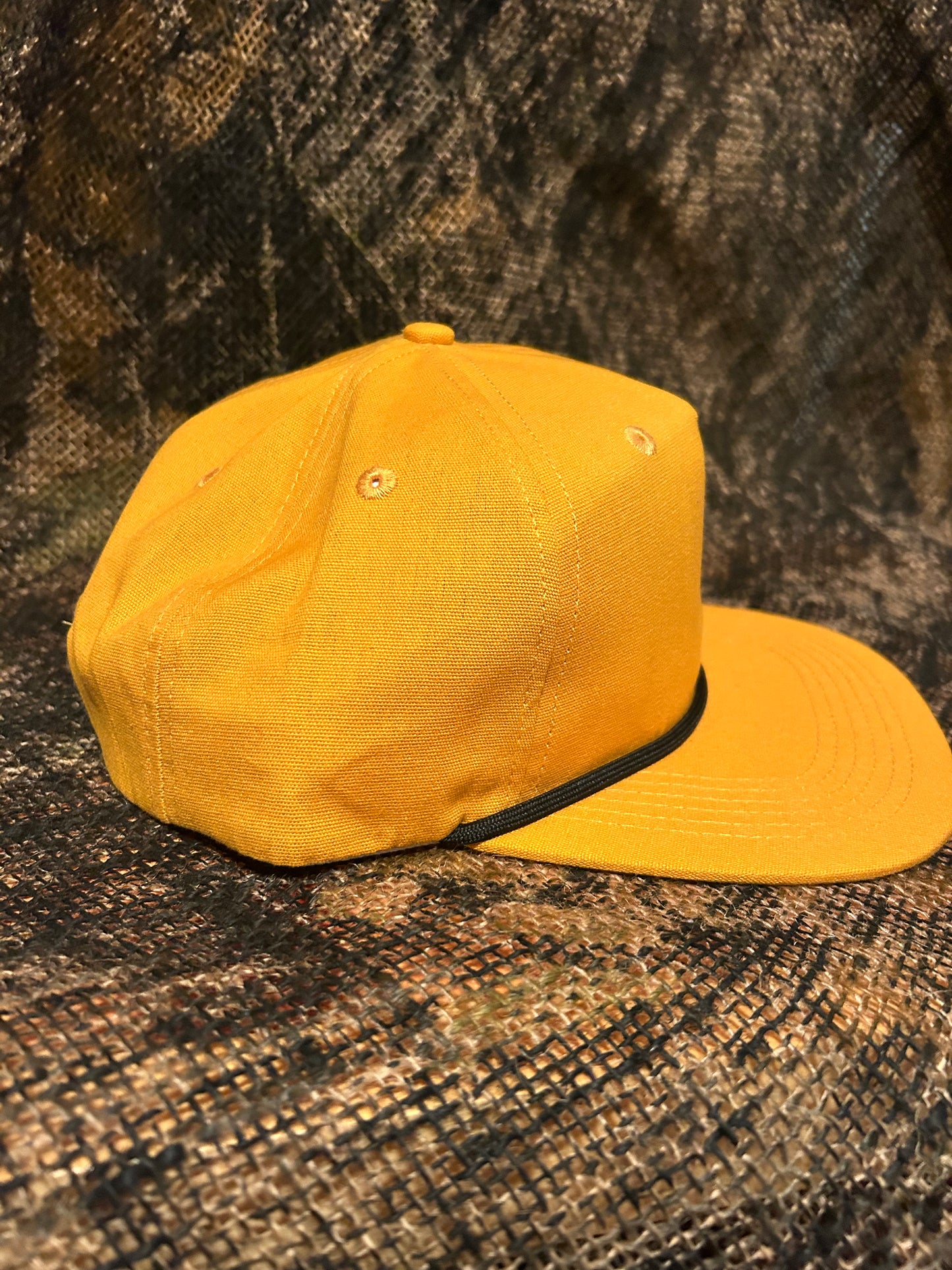Mustard Yellow retro ropebrim SnapBack hat