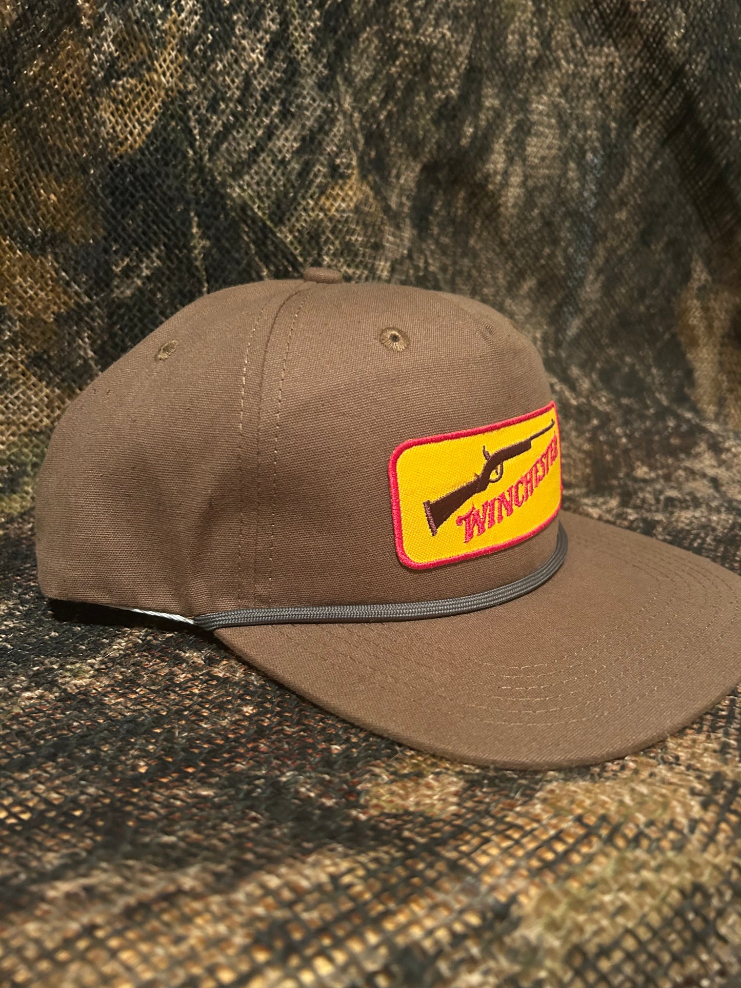 Winchester retro tobacco brown ropebrim SnapBack hat