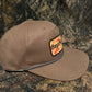 Banjo Brand script patch on a tobacco brown rope brim SnapBack hat