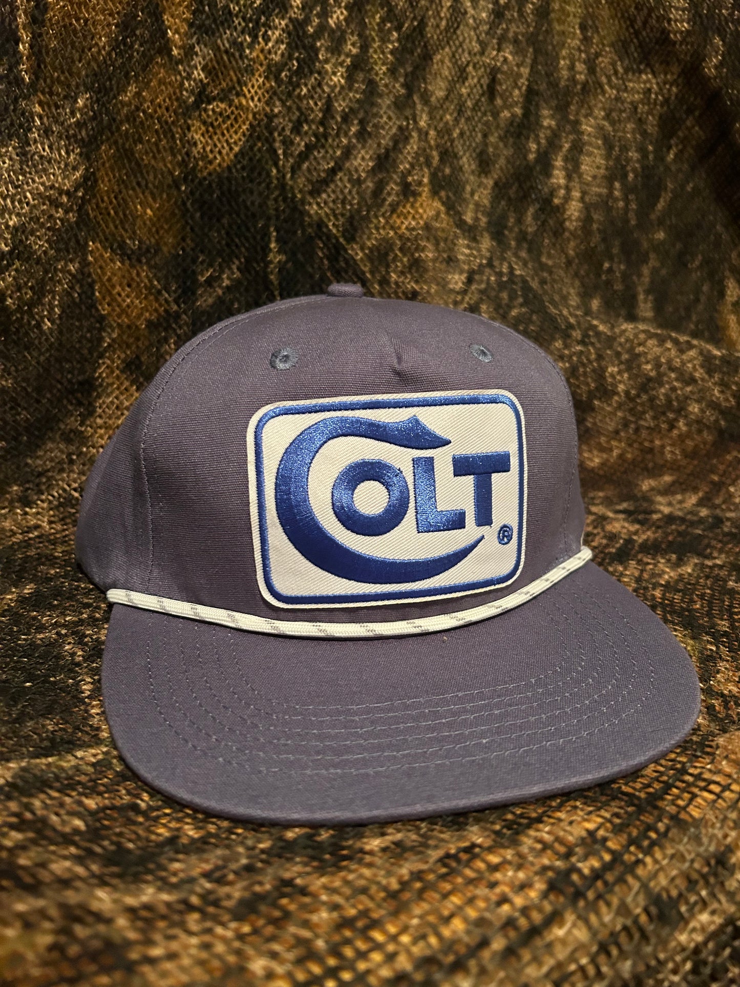 Colt Firearms retro vintage navy blue SnapBack hat