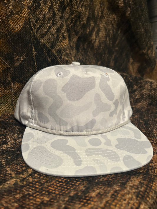 White Camo ropebrim SnapBack hat