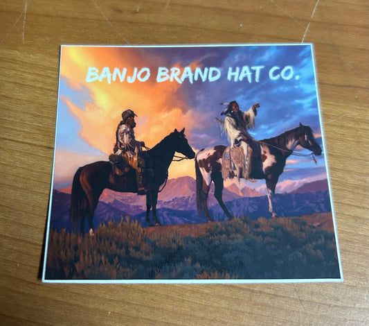 Banjo Brand trapper & Indian Sticker