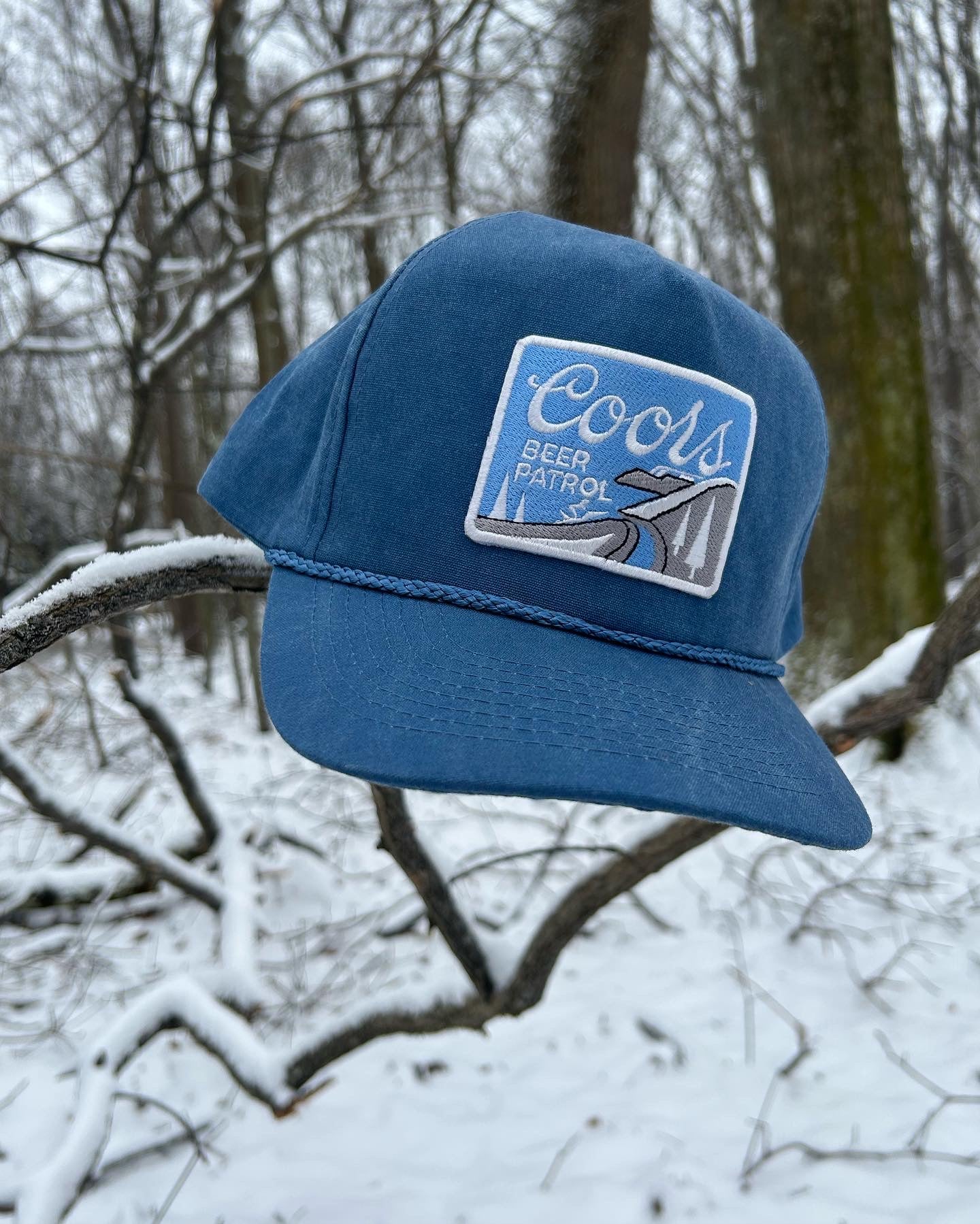 Coors Beer Patrol Snowmobile blue SnapBack hat