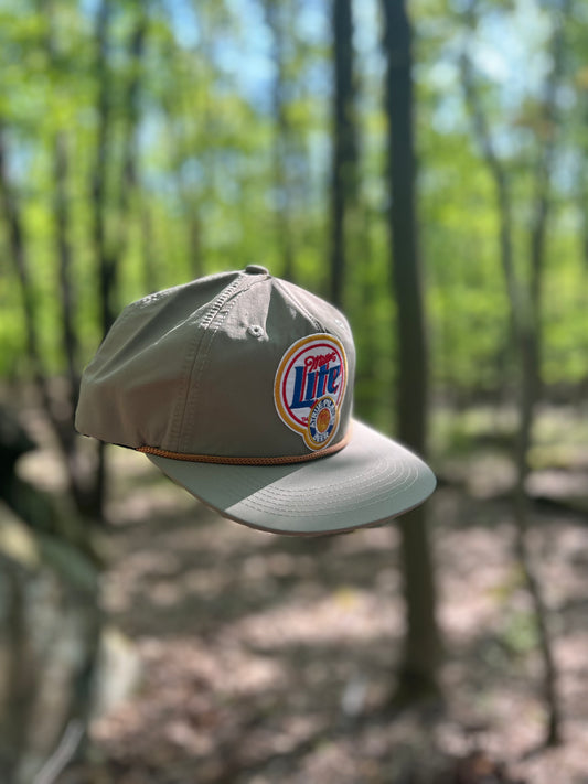 Miller Lite Ropebrim SnapBack hat olive/copper