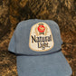 Natural Light Vintage baby blue snapback hat