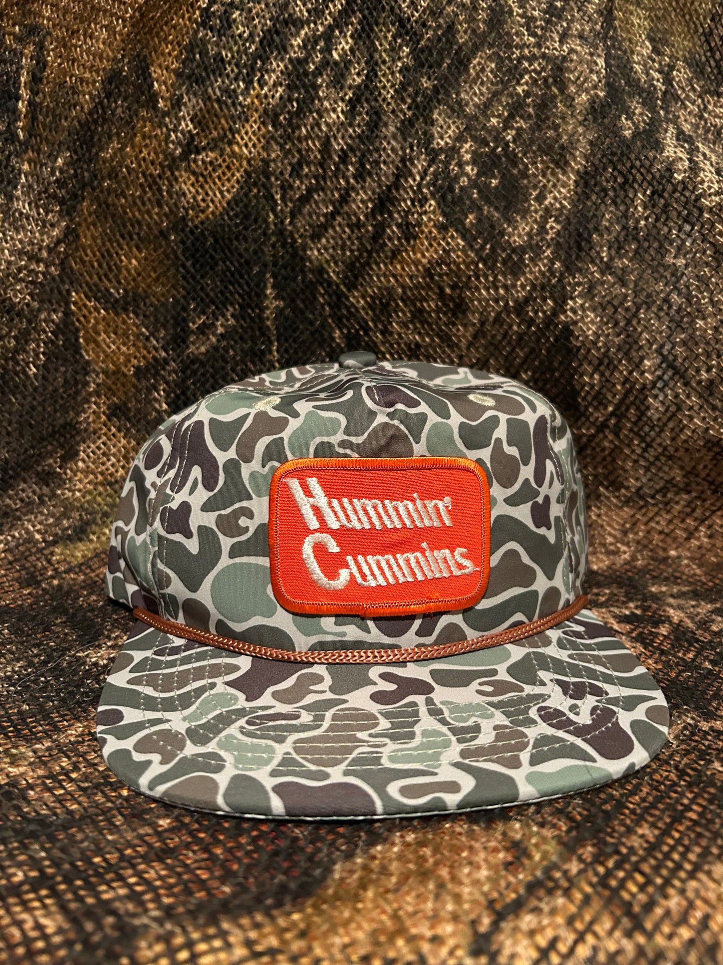 Hummin Cummins jungle Camo ropebrim SnapBack hat
