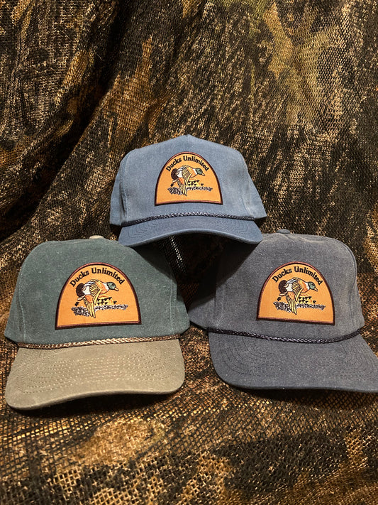 Ducks Unlimited patch on your choice of Ropebrim SnapBack hat