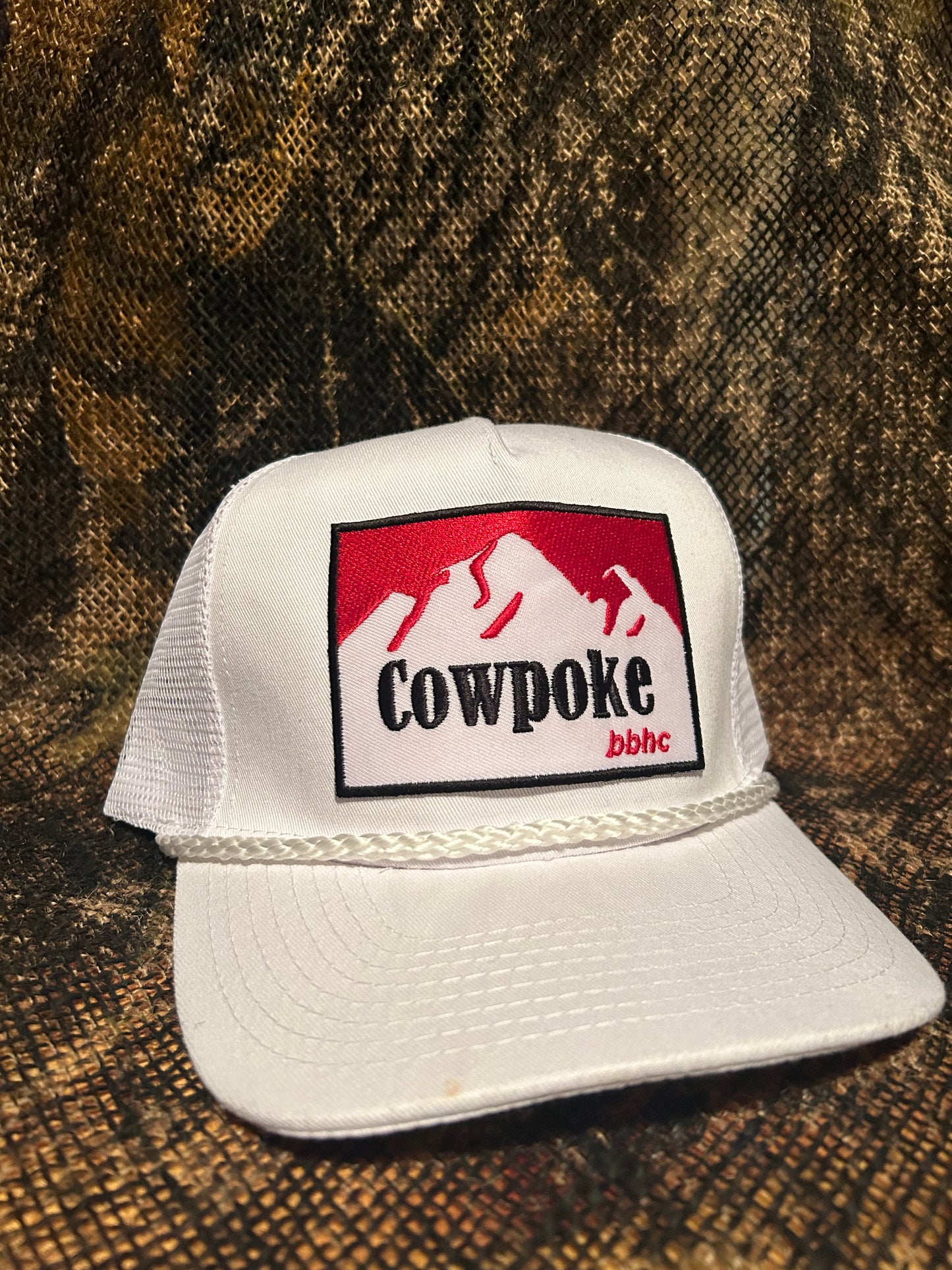 Banjo Brand Cowpoke Patch on off white rope brim snapback hat – BANJO