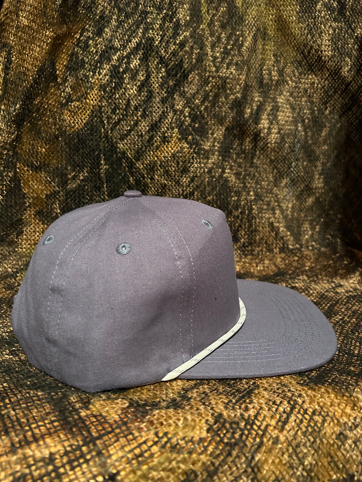 Navy blue white-rope brim SnapBack hat