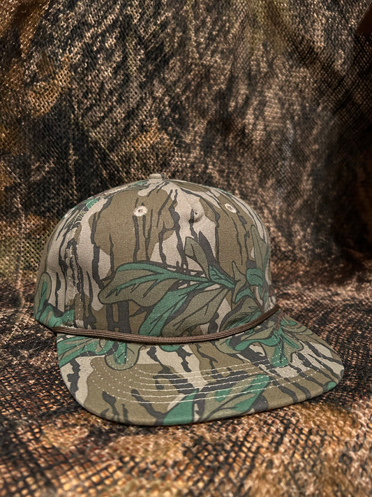 Mossy Oak green leaf Camo rope brim SnapBack hat