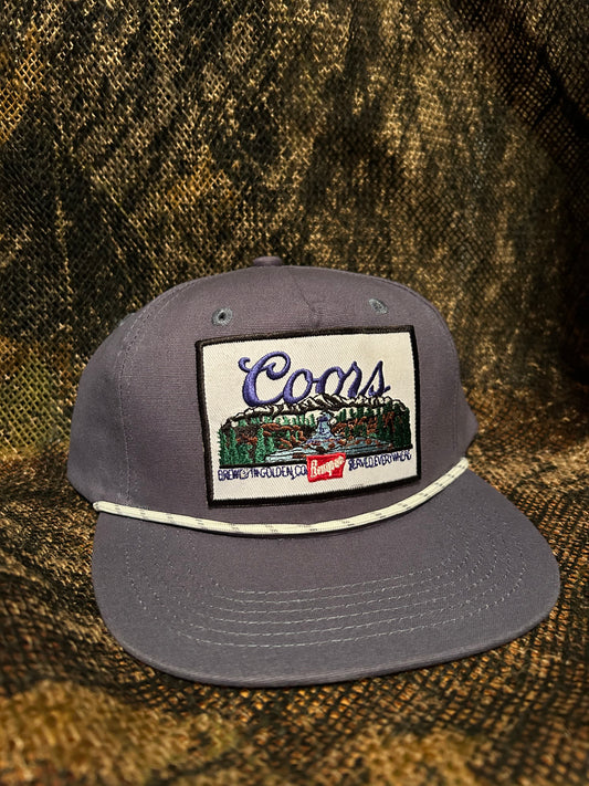 Coors Banquet Landscape patch on Navy rope brim snapback