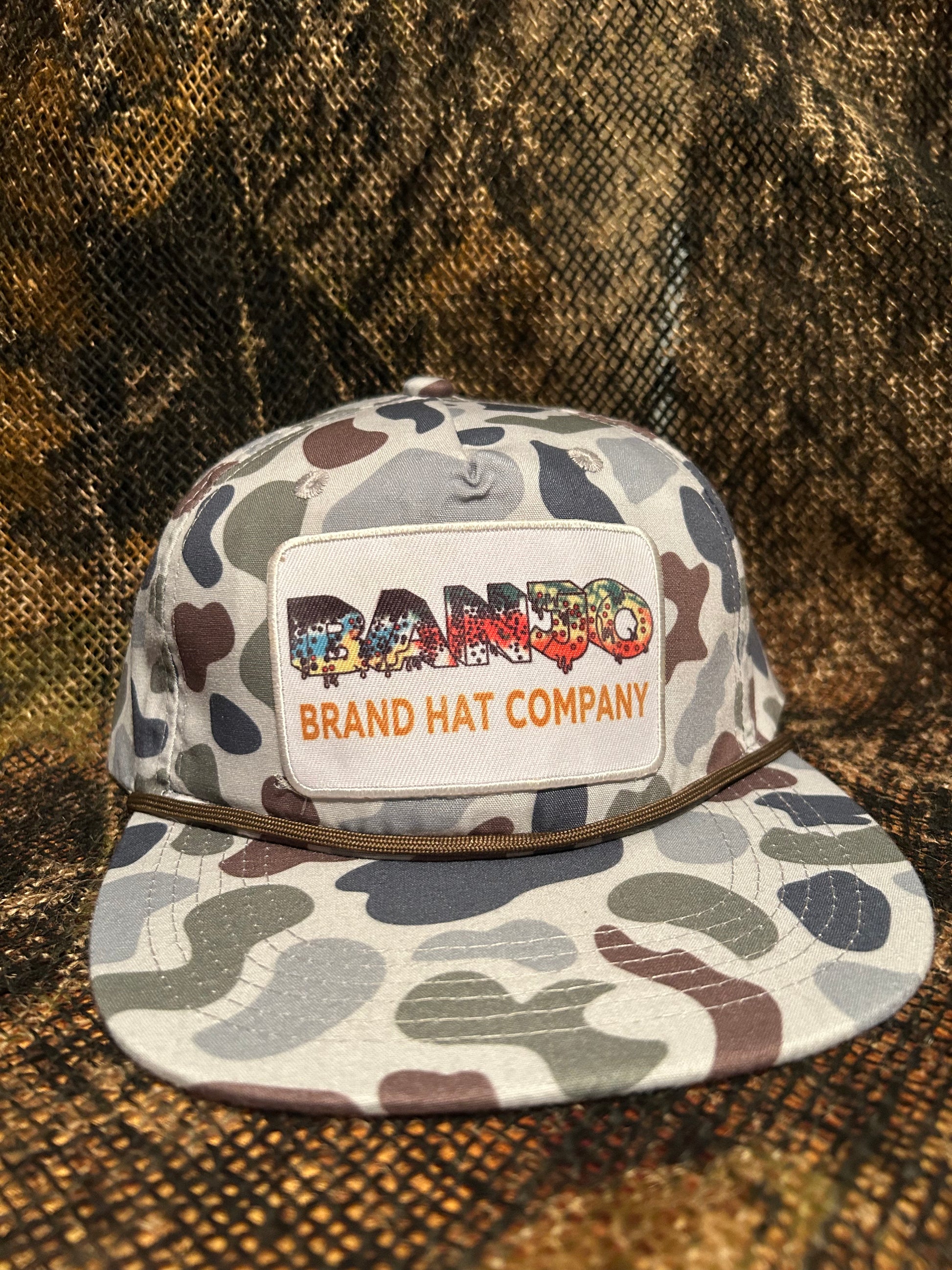 Banjo Brand Trout fishing Camo ropebrim SnapBack hat – BANJO BRAND HAT CO.