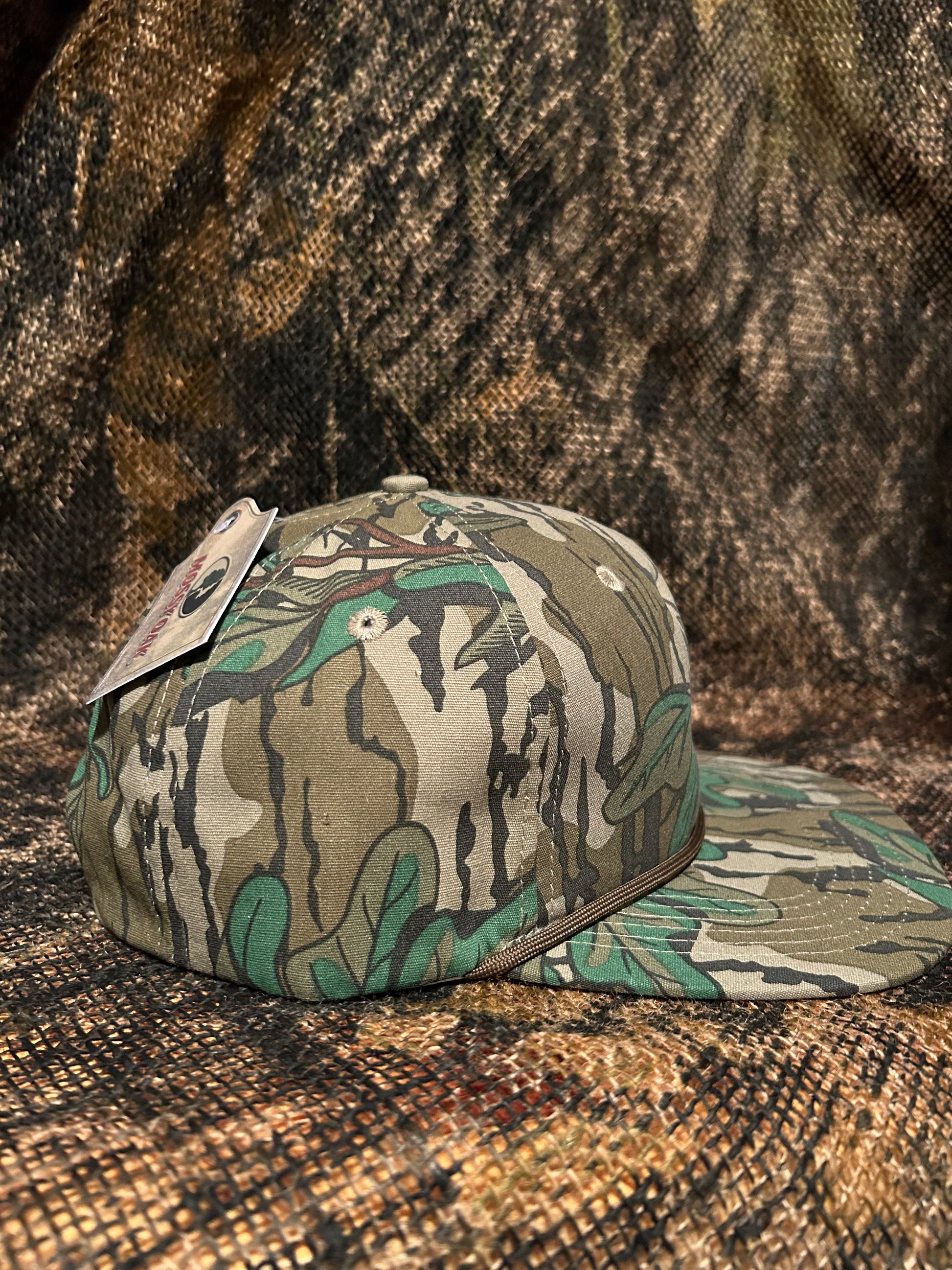 Mossy Oak green leaf Camo rope brim SnapBack hat BANJO BRAND HAT CO