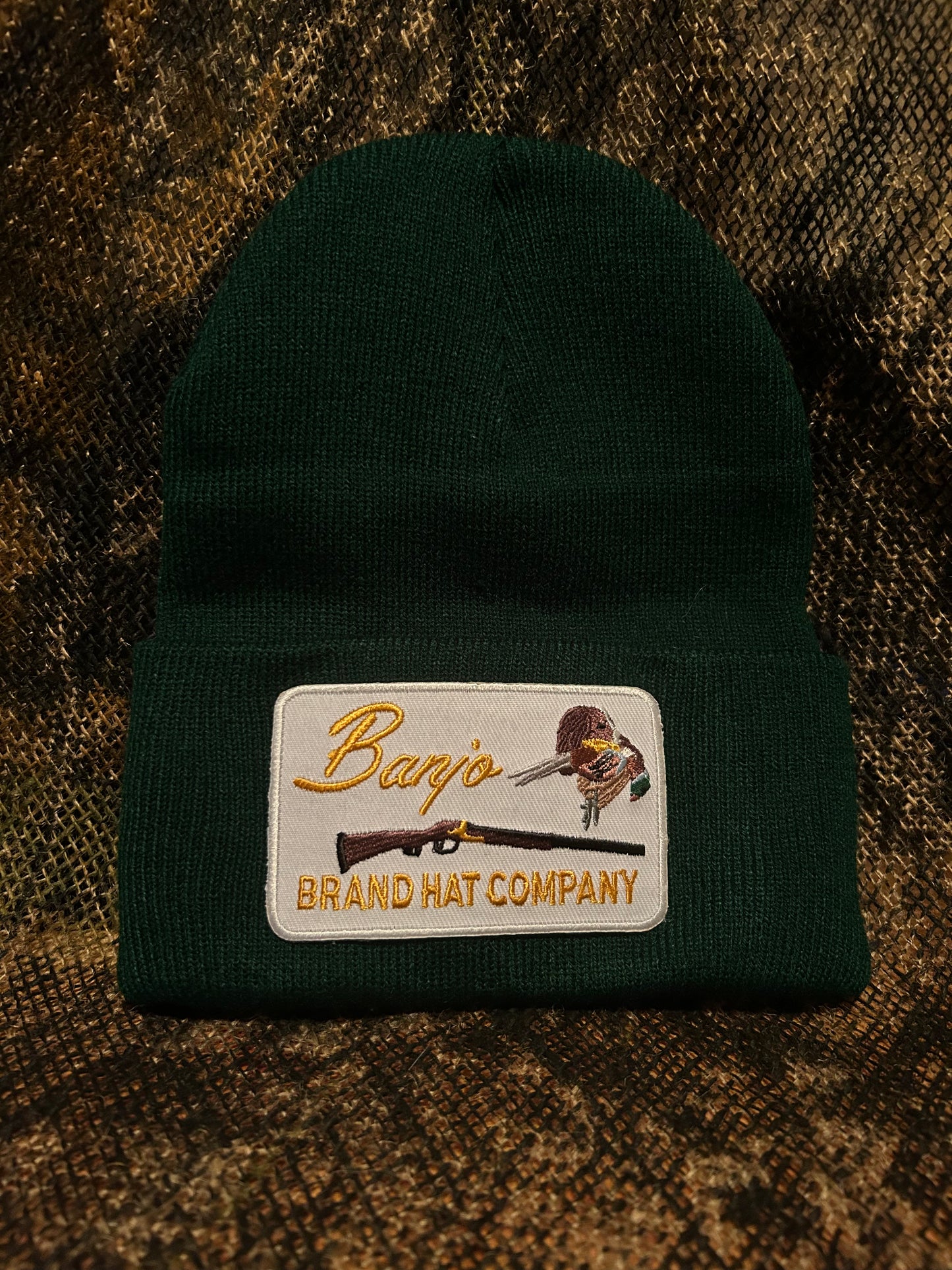 Banjo Brand hat Co. Upland patch on your choice of Beanie