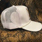 Banjo Brand smokin’whitetail patch on a white white rope brim snapback hat